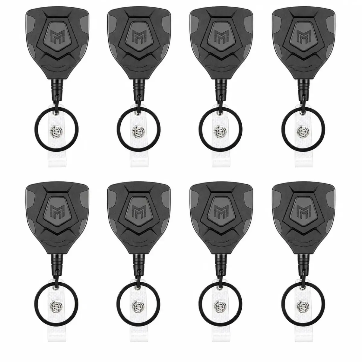 MNGARISTA Heavy Duty Retractable Badge Reel 8 Pack | 8 oz Pull Force, 31.5'' Steel Cord - main product image