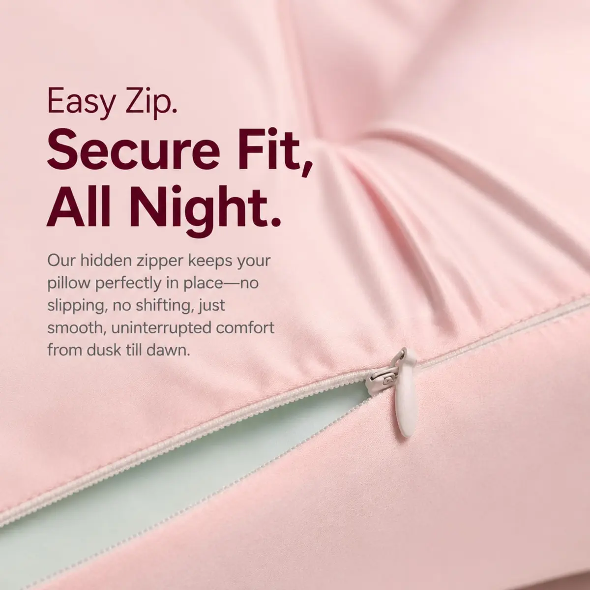 Derila Ergo Premium Blend Pillowcase with Modal & Silk, 54x36x12 cm (21.25x14.17x4.72 in) | Zippered Beauty Pillow Cover for Neck Pillows - view 5
