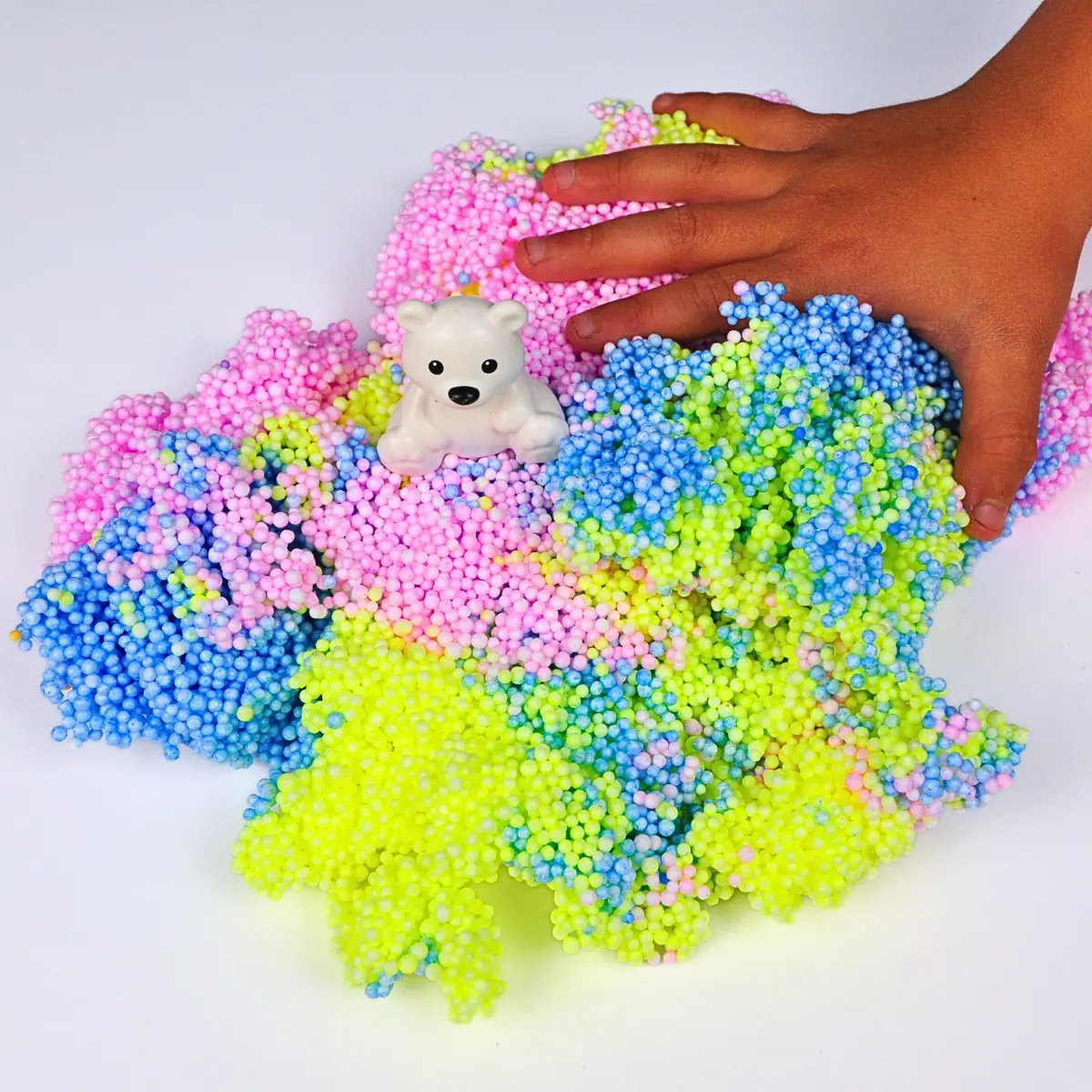 LYRK Collections Silly Foam Modeling Foam Beads 4.4 oz (125g) Neon Pastel Colors | Mess-Free Sensory Play for Kids - view 9