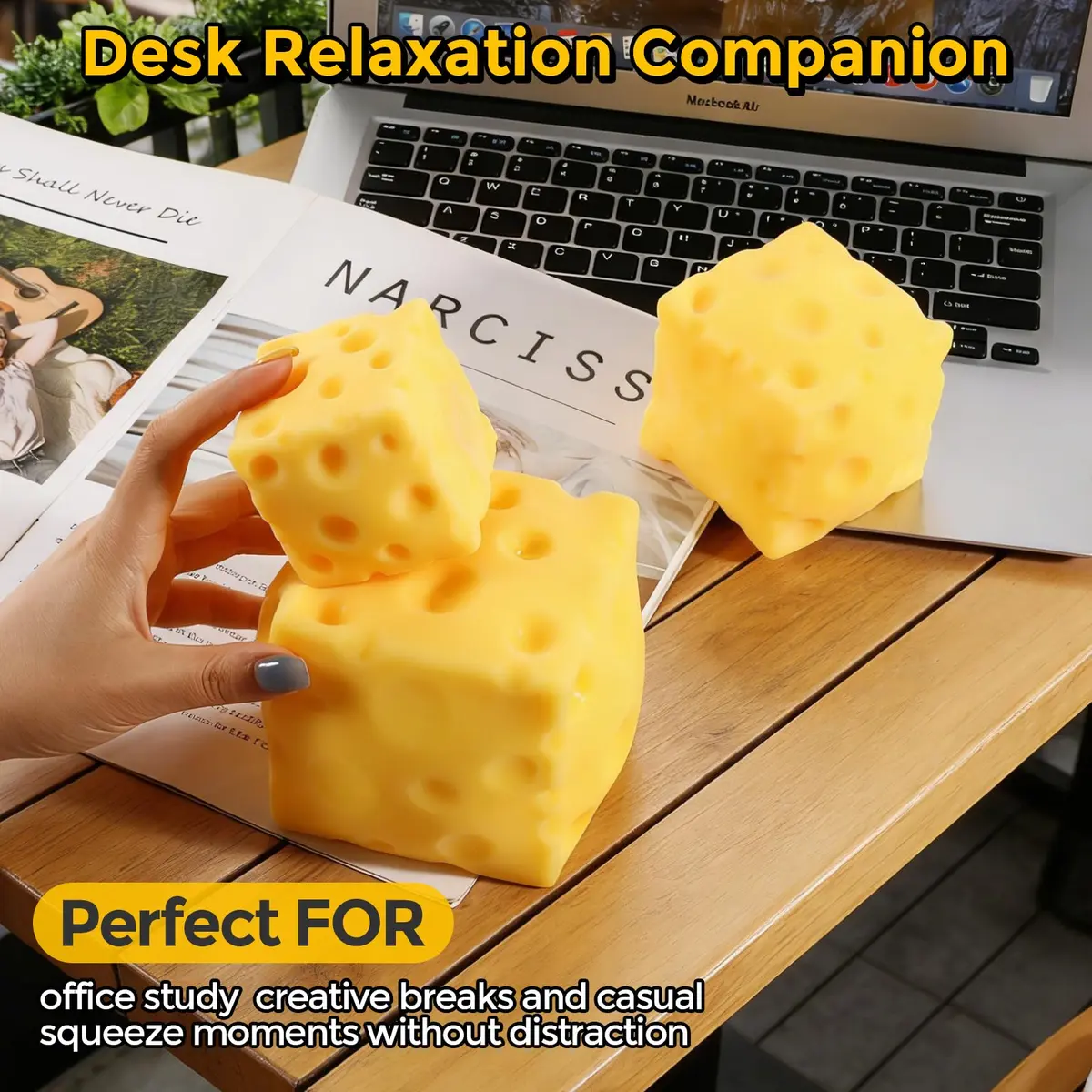 KUBEIJIA Jumbo Cheese Squishy 11cm | Stress Relief Fidget Toy for Adults & Kids - view 5
