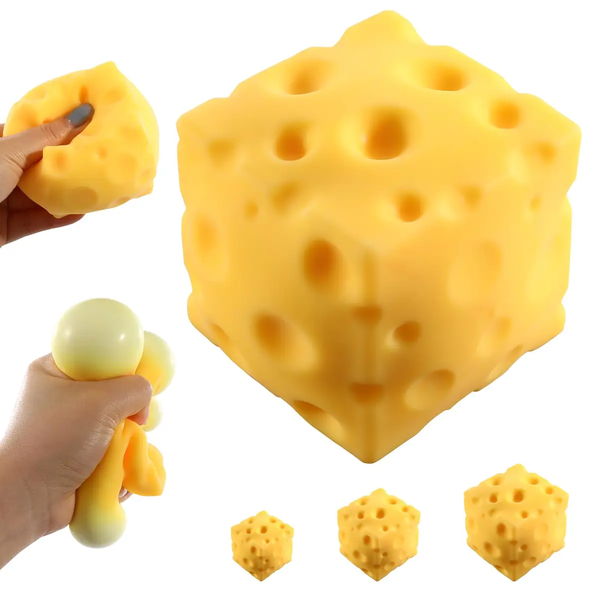 KUBEIJIA Jumbo Cheese Squishy 11cm | Stress Relief Fidget Toy for Adults & Kids - main product image