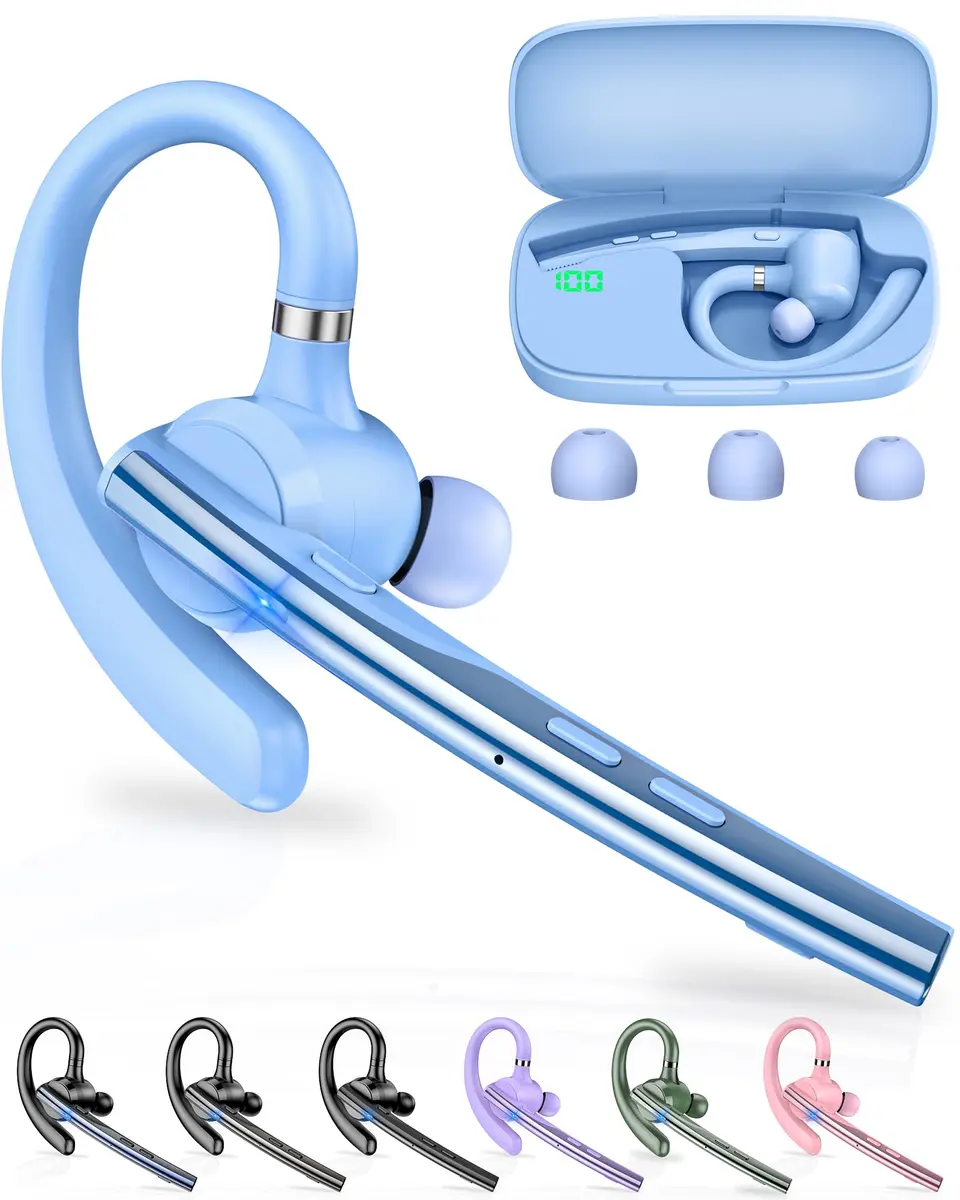 New Bee M54 Bluetooth Headset with Charging Case | 72H Talk Time, Dual Mic, Bluetooth 5.1 - main product image
