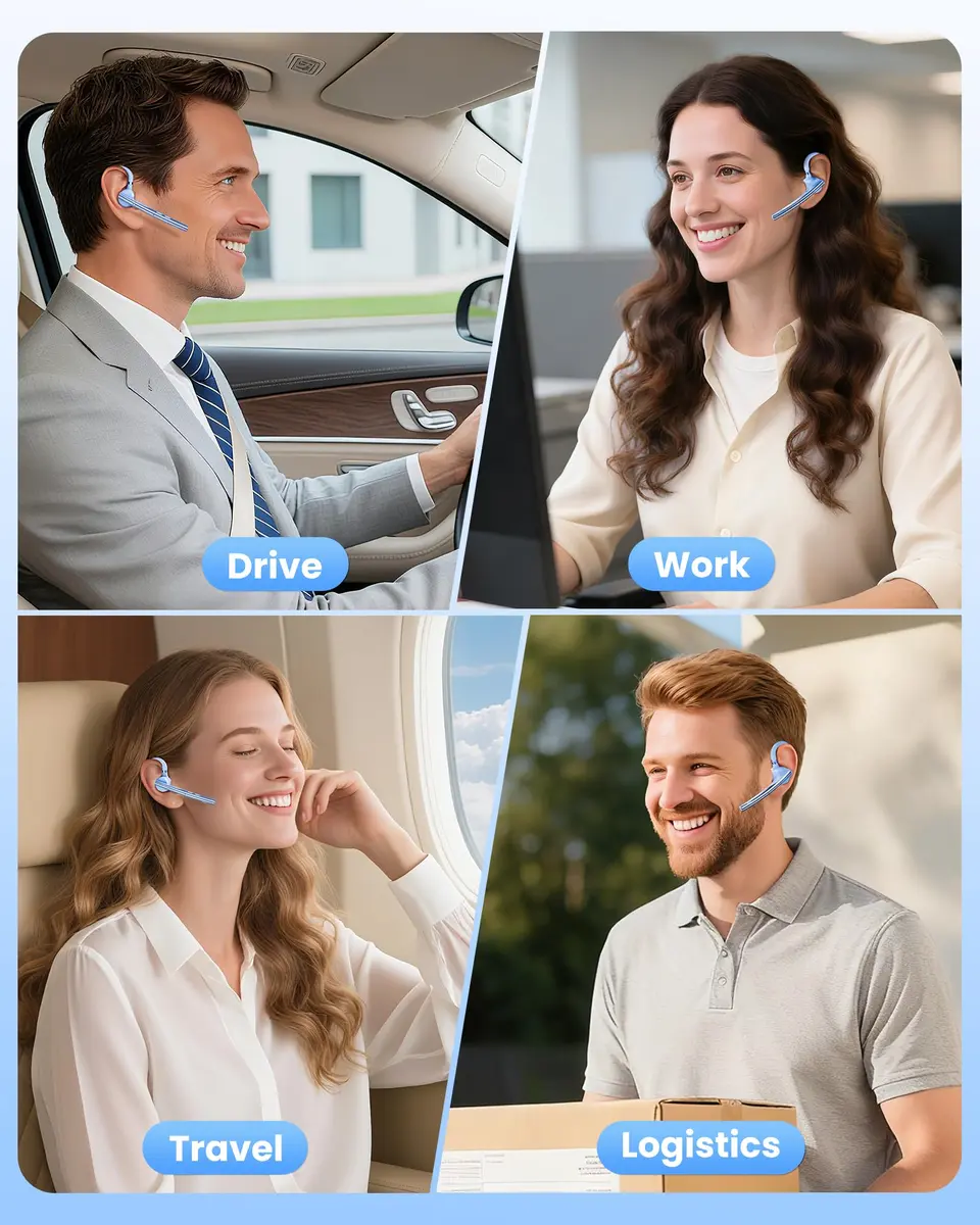 New Bee M54 Bluetooth Headset with Charging Case | 72H Talk Time, Dual Mic, Bluetooth 5.1 - view 8
