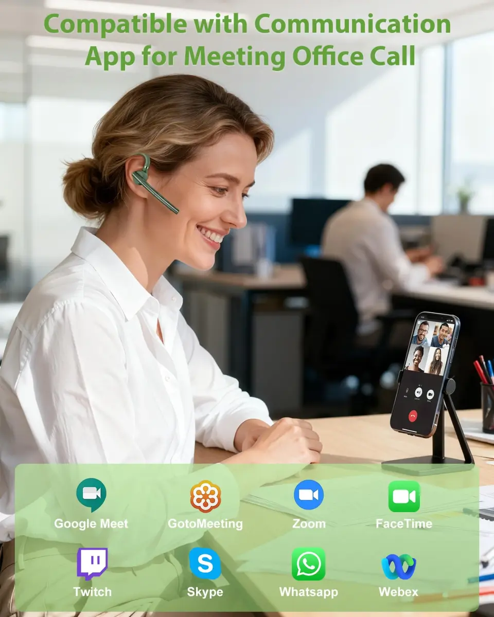 New Bee M54 Bluetooth Headset with Charging Case | 72H Talk Time, Dual Mic, 15m Range - view 6