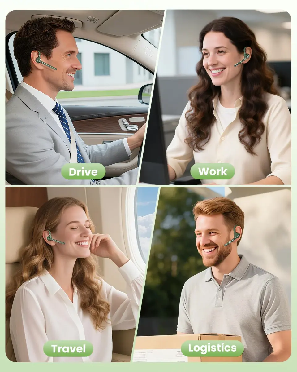 New Bee M54 Bluetooth Headset with Charging Case | 72H Talk Time, Dual Mic, 15m Range - view 7