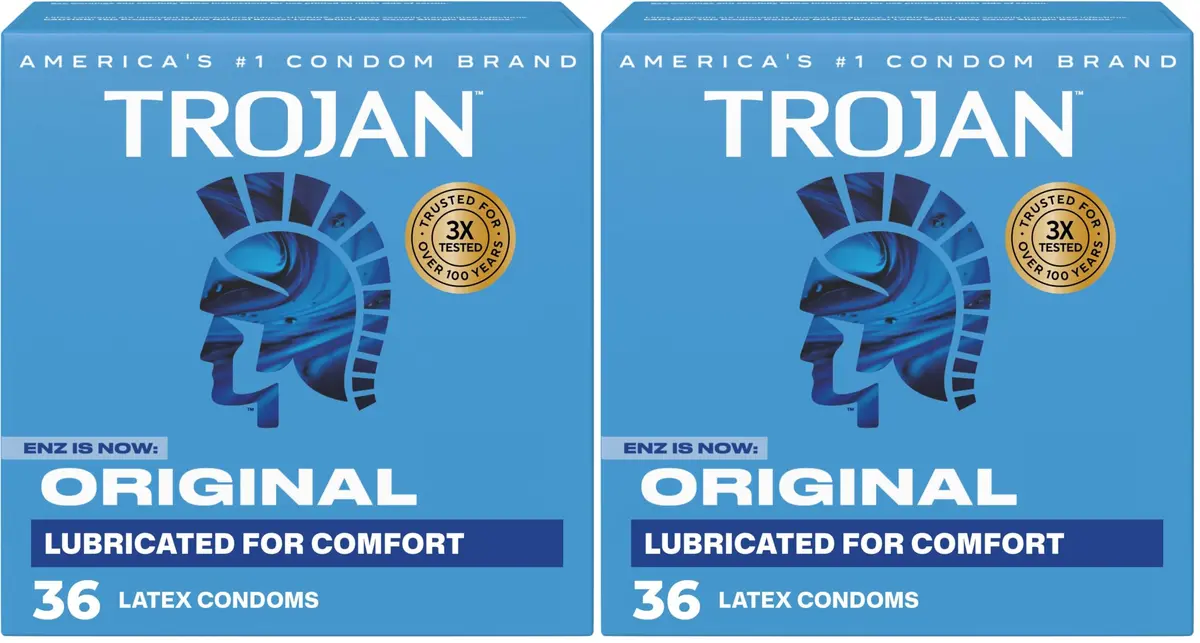 TROJAN ENZ Lubricated Condoms, Latex, 72 Count (Pack of 2) | Triple-Tested for Reliability - main product image