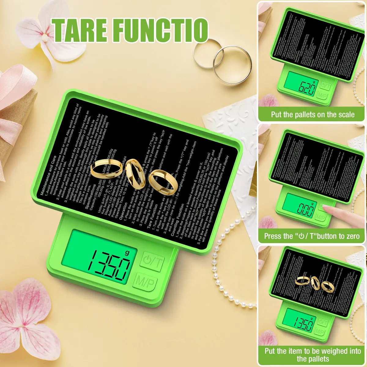 Diyife 1000g x 0.01g Precision Gram Scale | Portable Digital Kitchen & Jewelry Scale - view 6