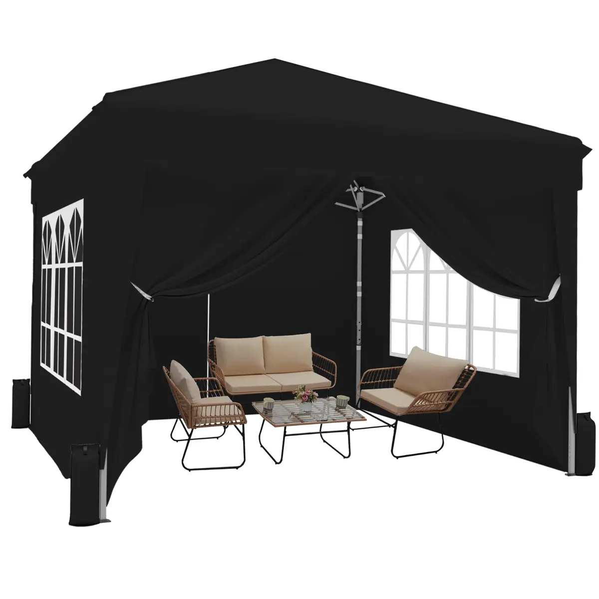SANWAY 10x10 Pop Up Canopy with Sidewalls x 4 | Waterproof & UV-Resistant Outdoor Shelter - main product image