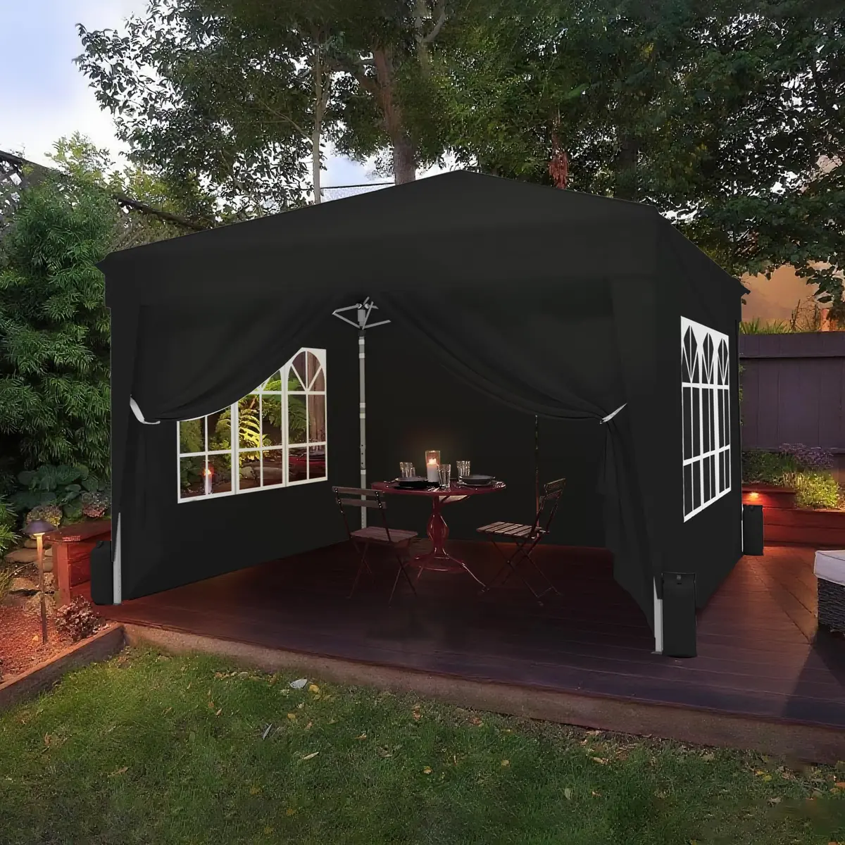 SANWAY 10x10 Pop Up Canopy with Sidewalls x 4 | Waterproof & UV-Resistant Outdoor Shelter - view 6
