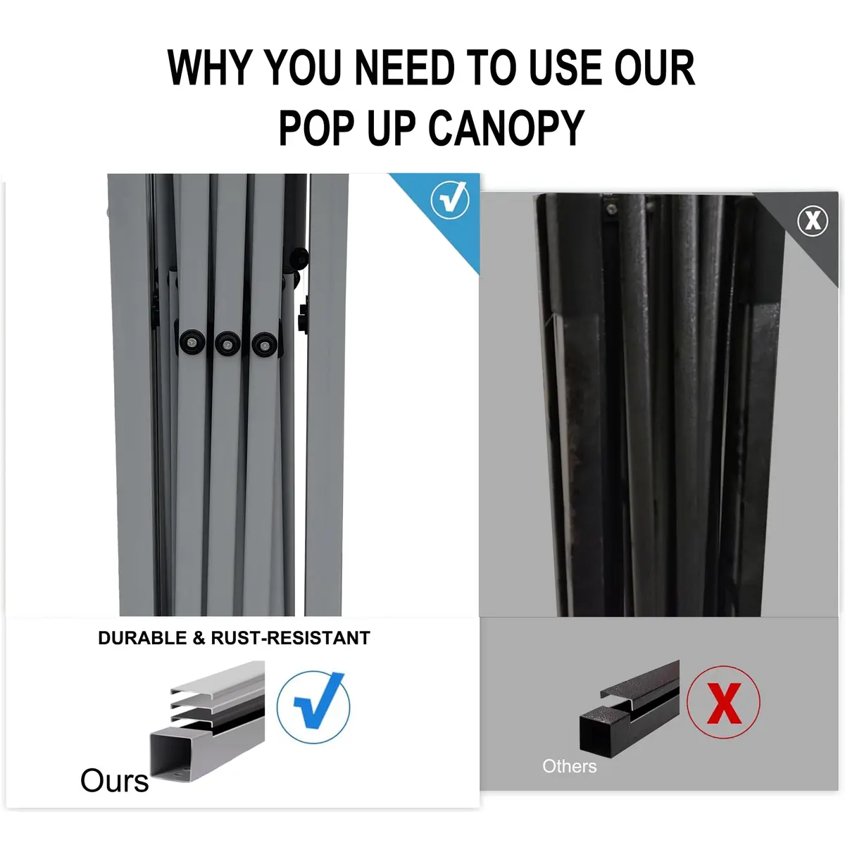SANWAY 10x10 Pop Up Canopy with Sidewalls x 4 | Waterproof & UV-Resistant Outdoor Shelter - view 7