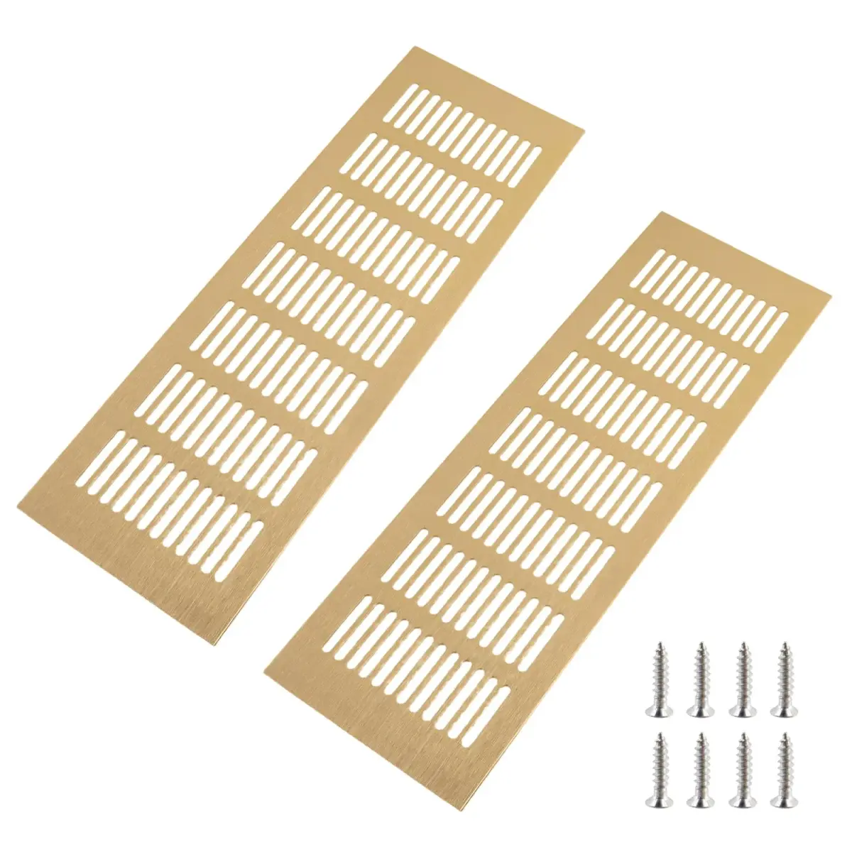Geesatis Gold Air Vent Cover 11.8 x 4 Inch | Rust-Proof Aluminum Alloy for Cabinets & Closets - main product image