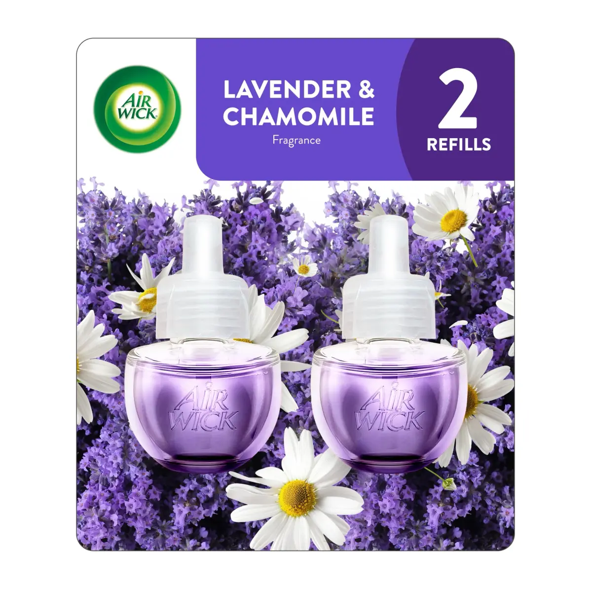 Air Wick Plug in Scented Oil Refill Lavender & Chamomile 24.12ml (0.811 Fl Oz x 12) | Essential Oils for Welcoming Homes - main product image