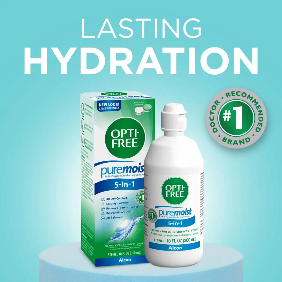 Opti-Free Puremoist Multi-Purpose Contact Lens Solution 3x10 FL Oz | Doctor Recommended for All-Day Comfort & Moisture - view 5