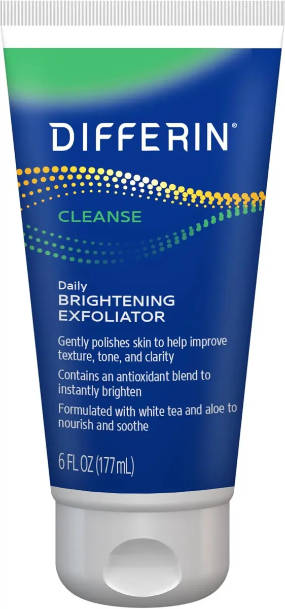 Differin Face Scrub Daily Brightening Exfoliator | Improves Tone & Texture for Acne Prone Skin, Green, 6 Fl Oz (Pack of 12) - main product image