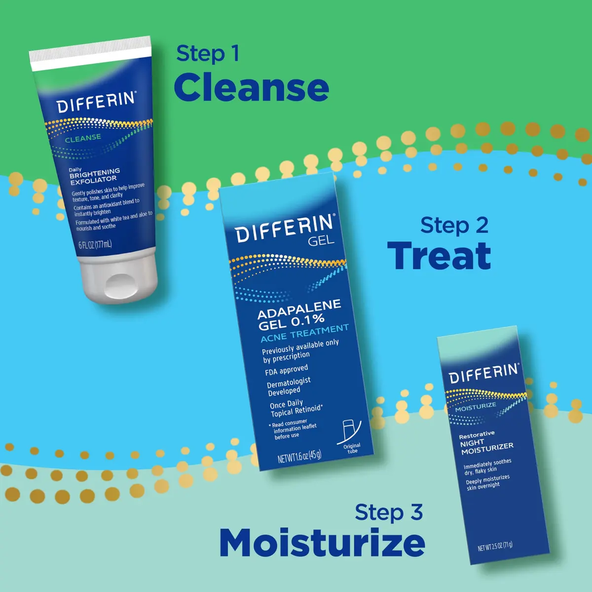 Differin Face Scrub Daily Brightening Exfoliator | Improves Tone & Texture for Acne Prone Skin, Green, 6 Fl Oz (Pack of 12) - view 4