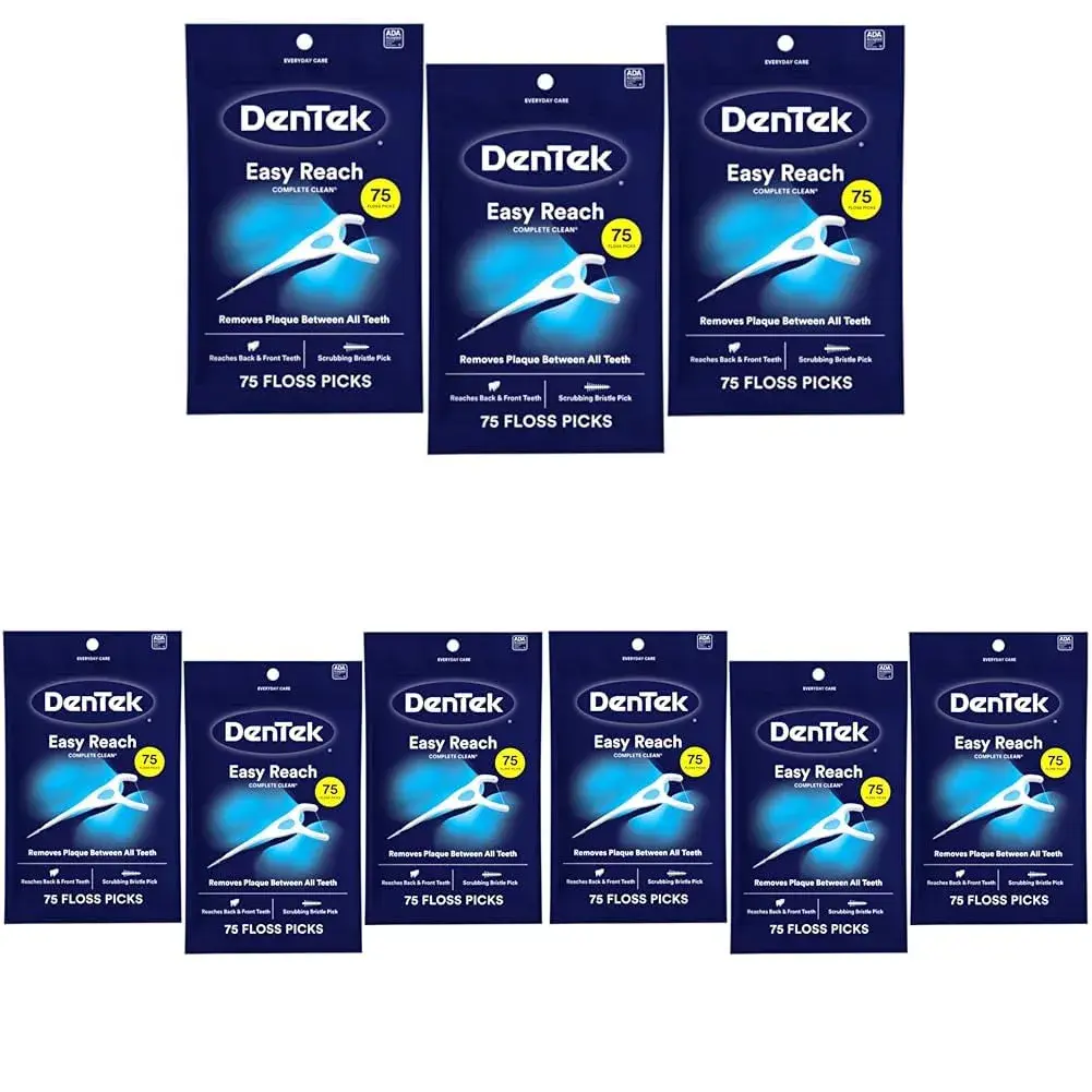 DenTek Complete Clean Easy Reach Floss Picks 675 Count (Pack of 9) | Dermatologist Tested for Daily Oral Hygiene - main product image