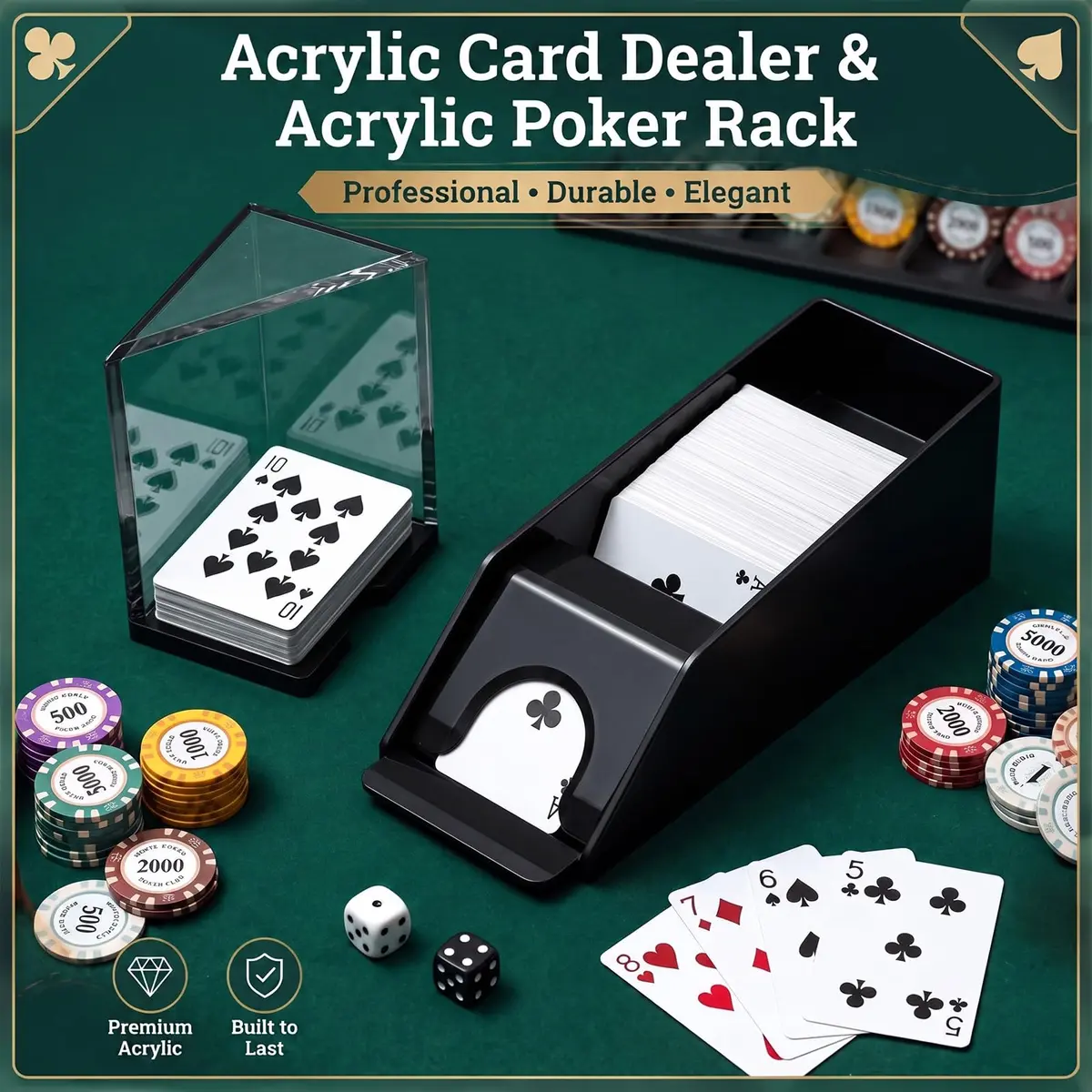 Honoson Blackjack Shoe and Discard Tray Set 6 Deck Acrylic | Casino Game Accessory - view 4