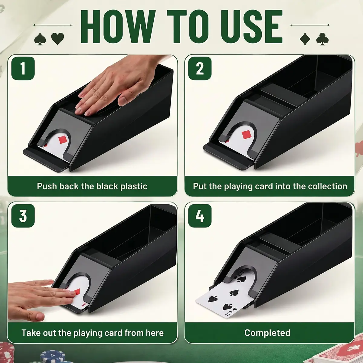 Honoson Blackjack Shoe and Discard Tray Set 6 Deck Acrylic | Casino Game Accessory - view 7