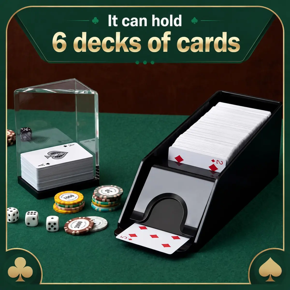 Honoson Blackjack Shoe and Discard Tray Set 6 Deck Acrylic | Casino Game Accessory - view 2