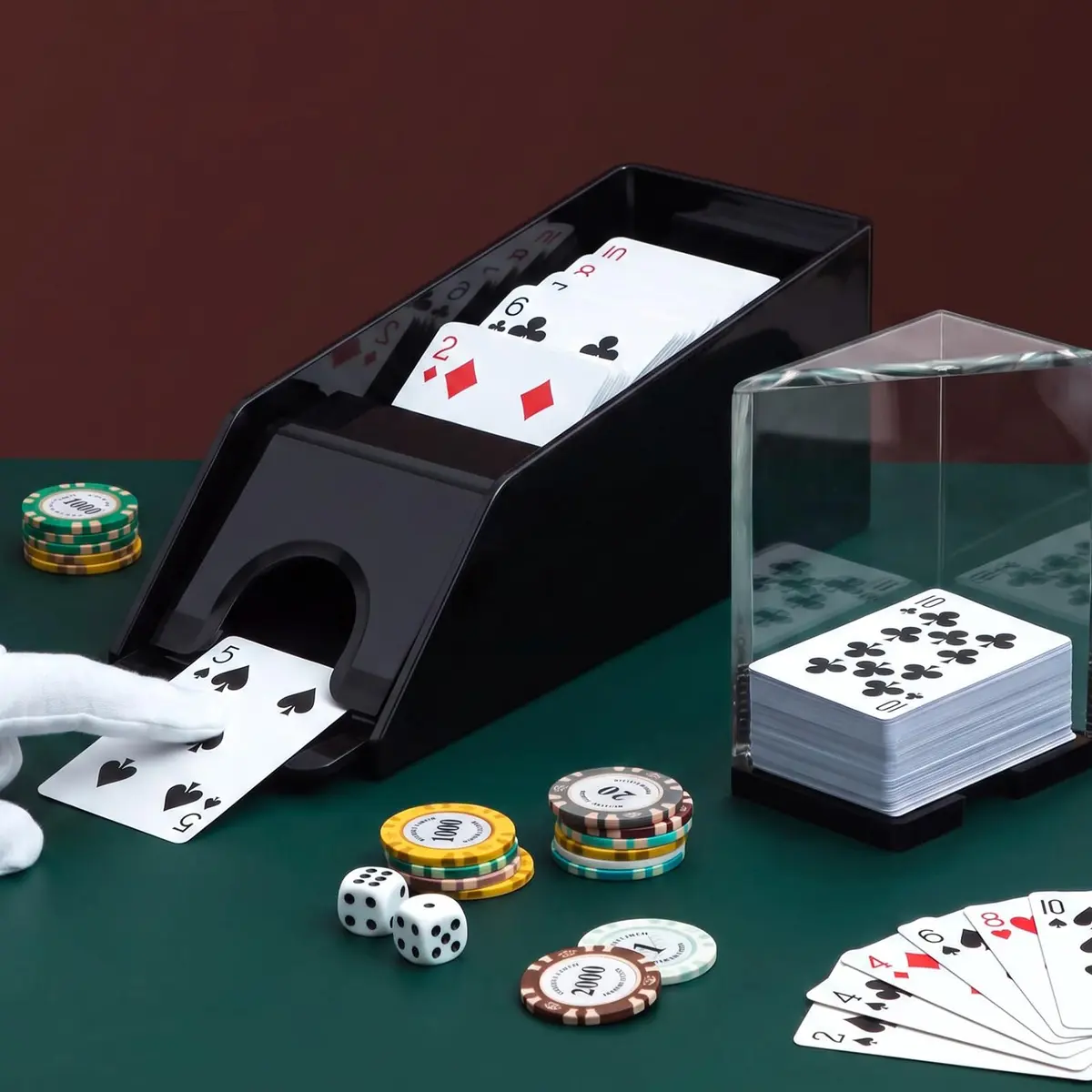 Honoson Blackjack Shoe and Discard Tray Set 6 Deck Acrylic | Casino Game Accessory - view 3