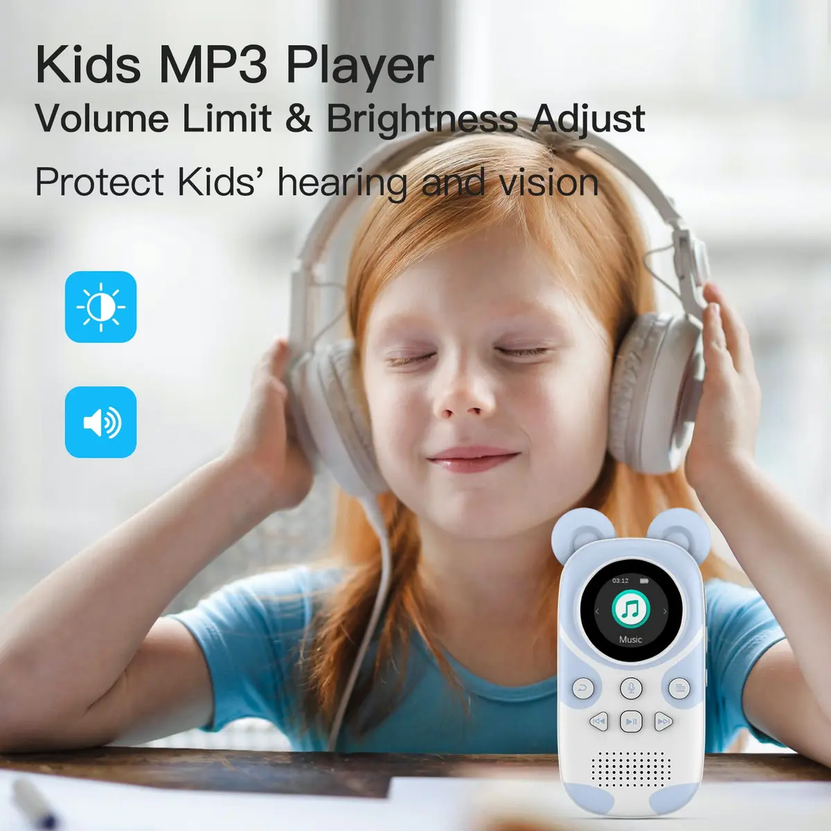 RUIZU Cute Panda MP3 Player for Kids 32GB | Bluetooth 5.3, Built-in Speaker, 100-Hour Battery - view 2