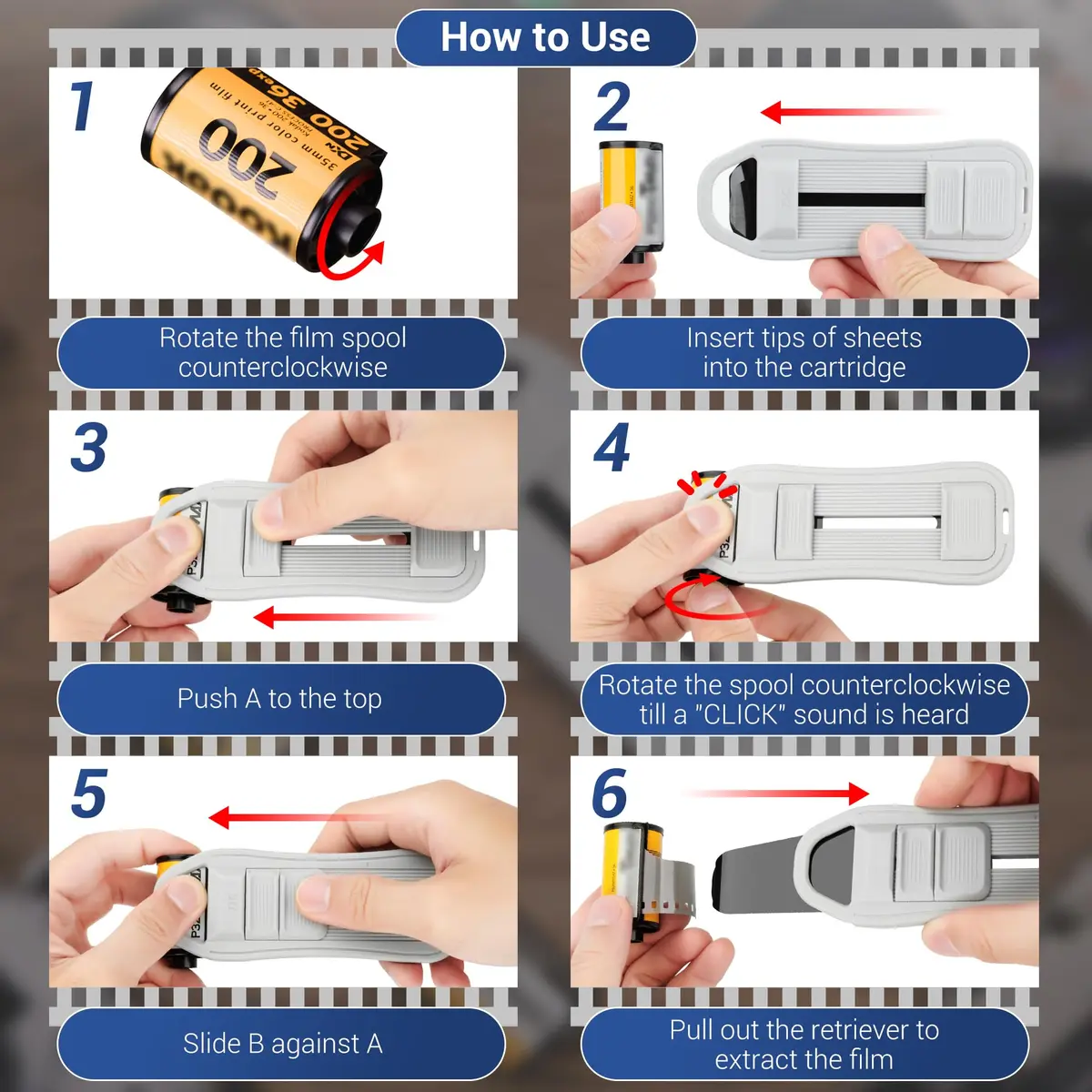 JJC Film Retriever Tool Extractor for 35mm Film Developing | Safe, Fast & Daylight-Friendly - view 3