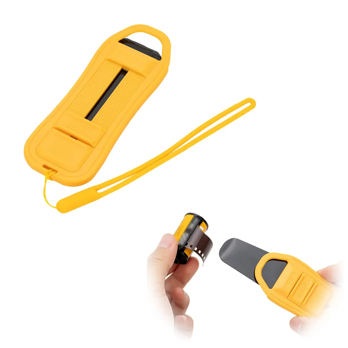 JJC Film Retriever Tool Extractor for 35mm Film Developing w Lanyard Yellow | Safe, Fast & Daylight-Friendly - main product image