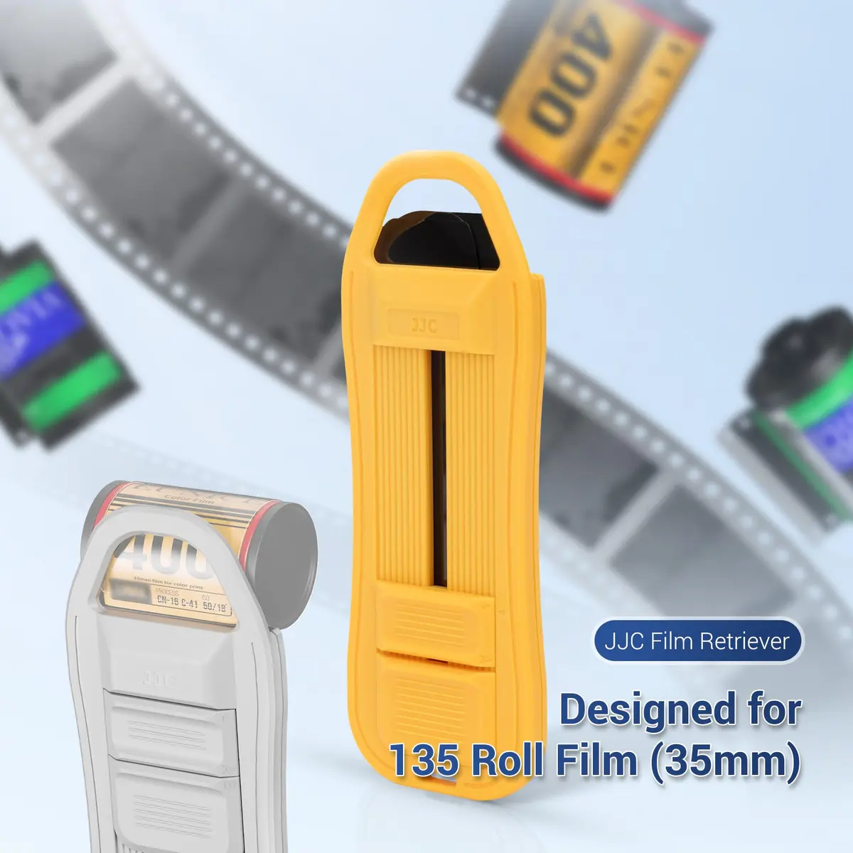 JJC Film Retriever Tool Extractor for 35mm Film Developing w Lanyard Yellow | Safe, Fast & Daylight-Friendly - view 2