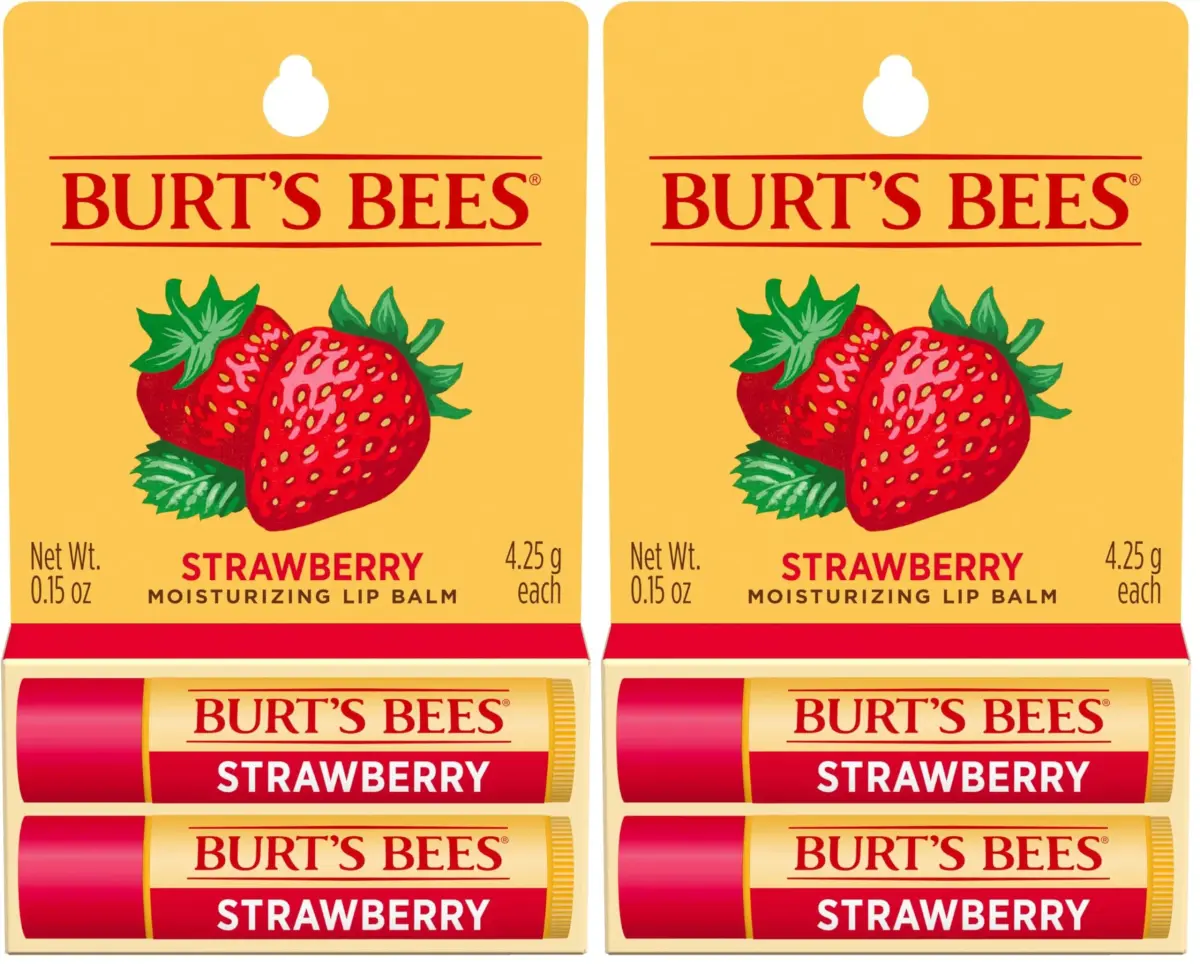 Burt's Bees Strawberry Tint-Free Lip Balm - Pack of 2 Tubes - main product image