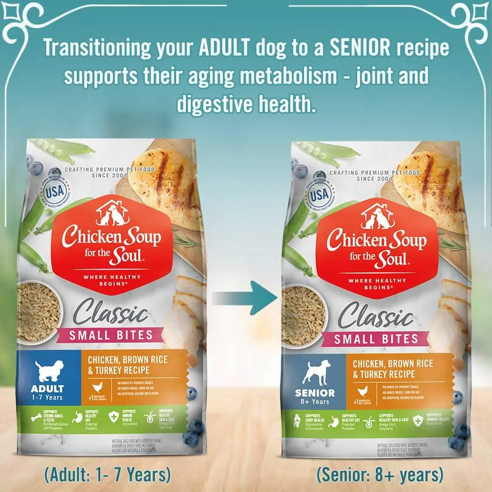 Chicken Soup for the Soul Natural Small Bites Adult Dog Food | Real Meat First Ingredient, No By-Products, Supports Gut & Immune Health, Chicken, Brown Rice & Turkey 4.5lb - view 9