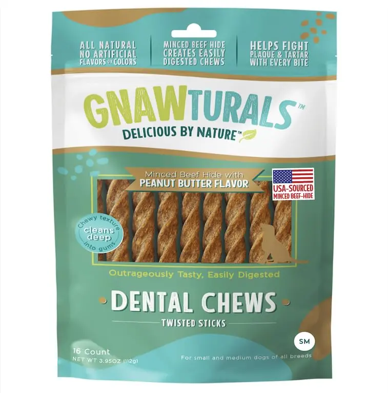 Gnawturals Dental Chews Twisted Sticks 16 Count | Supports Healthy Teeth & Fights Plaque for Small Dogs - view 2