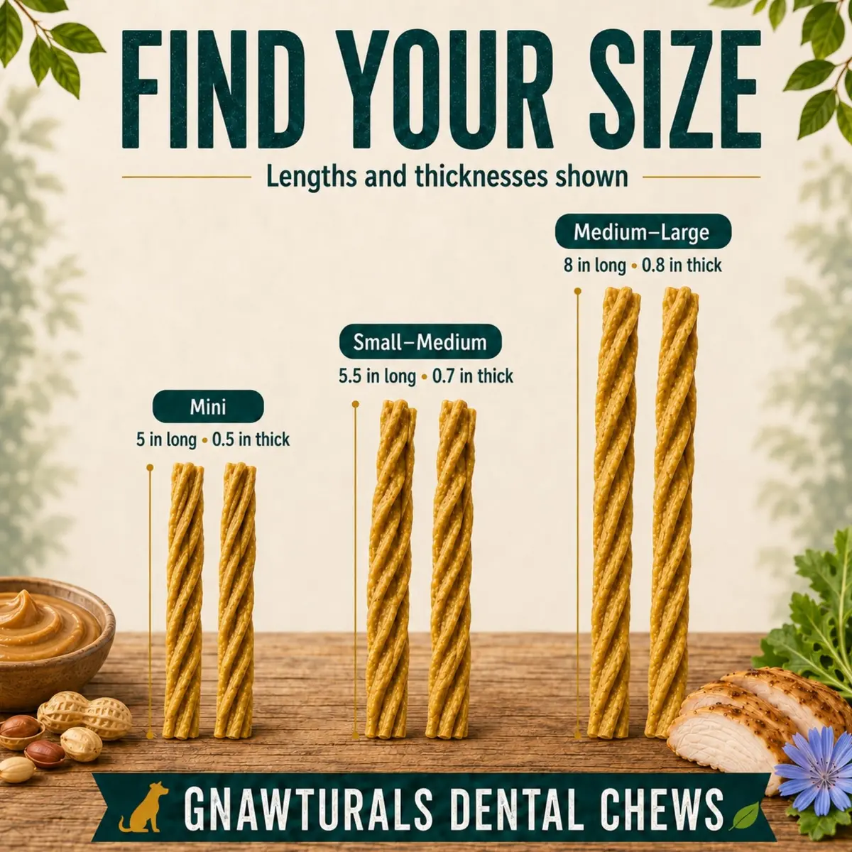 Gnawturals Dental Chews Twisted Sticks 16 Count | Supports Healthy Teeth & Fights Plaque for Small Dogs - view 6