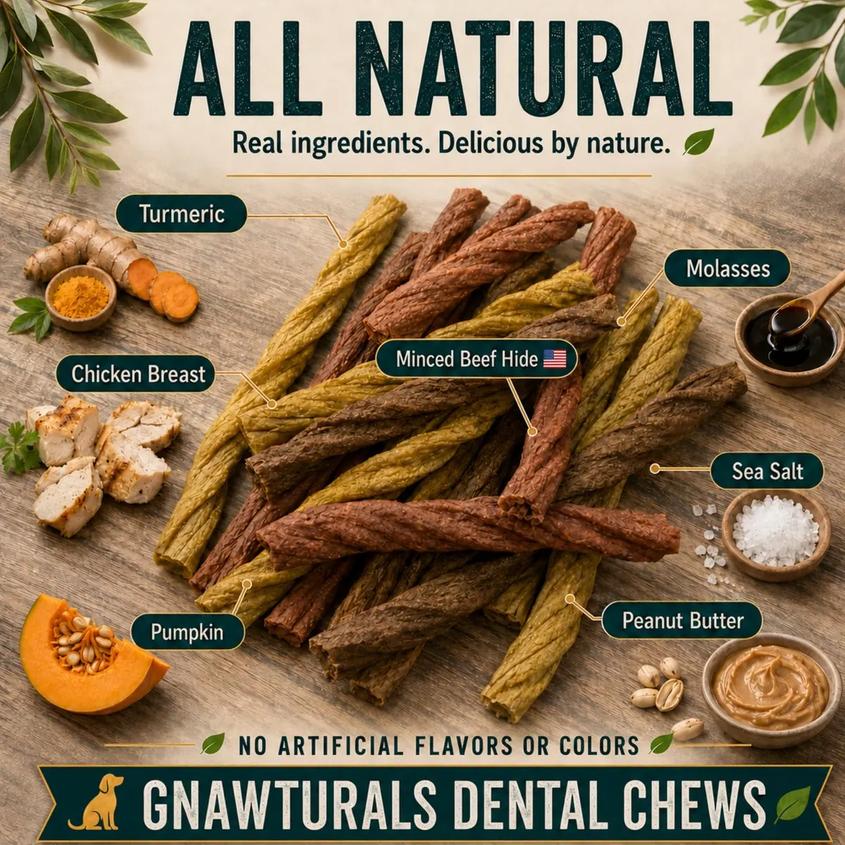 Gnawturals Dental Chews Twisted Sticks 16 Count | Supports Healthy Teeth & Fights Plaque for Small Dogs - view 5