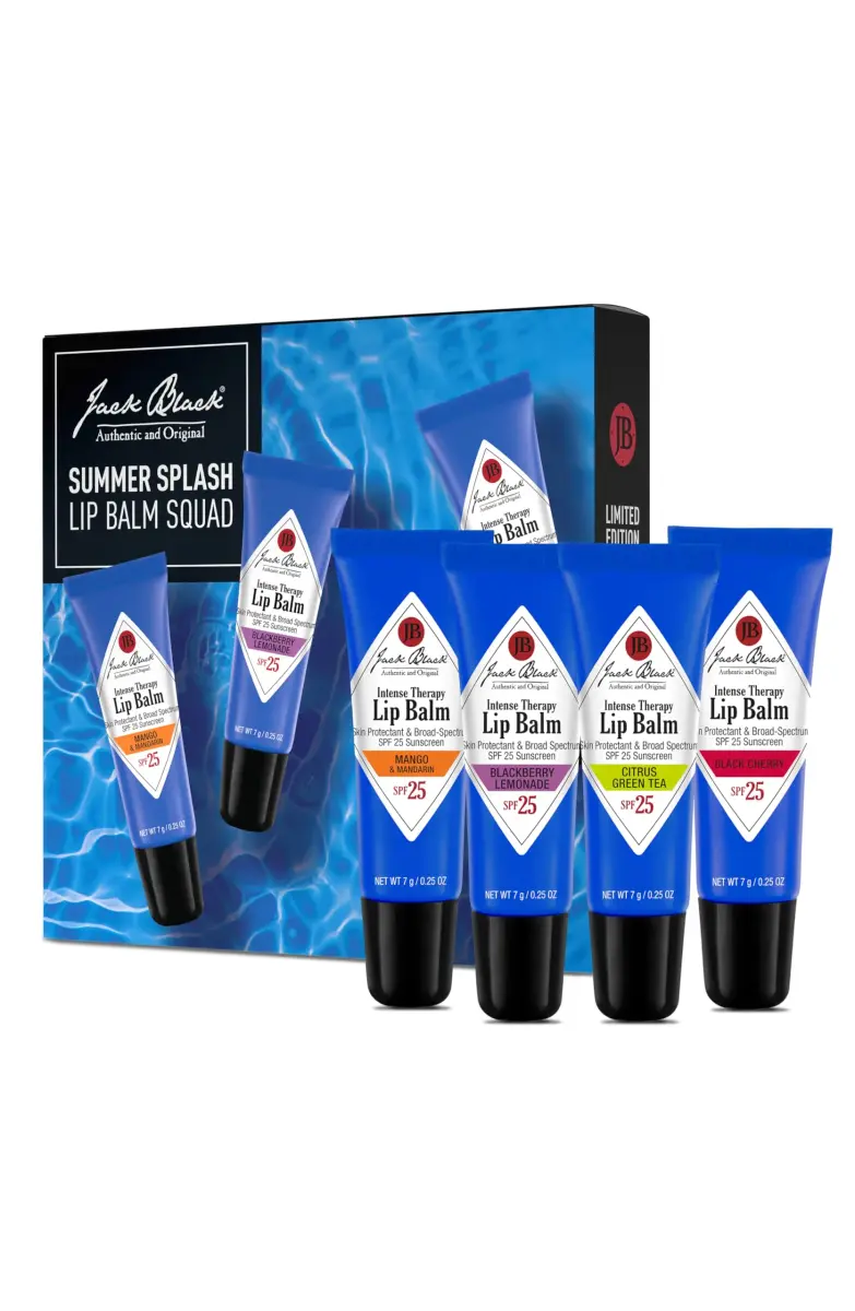 Jack Black Summer Splash Lip Balm Squad 0.25 Oz (Pack of 4) | SPF 25 Protection for Dry Lips - main product image
