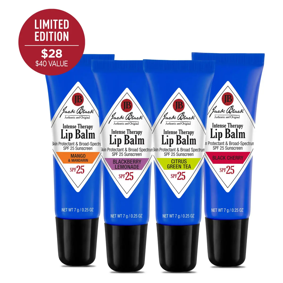 Jack Black Summer Splash Lip Balm Squad 0.25 Oz (Pack of 4) | SPF 25 Protection for Dry Lips - view 2
