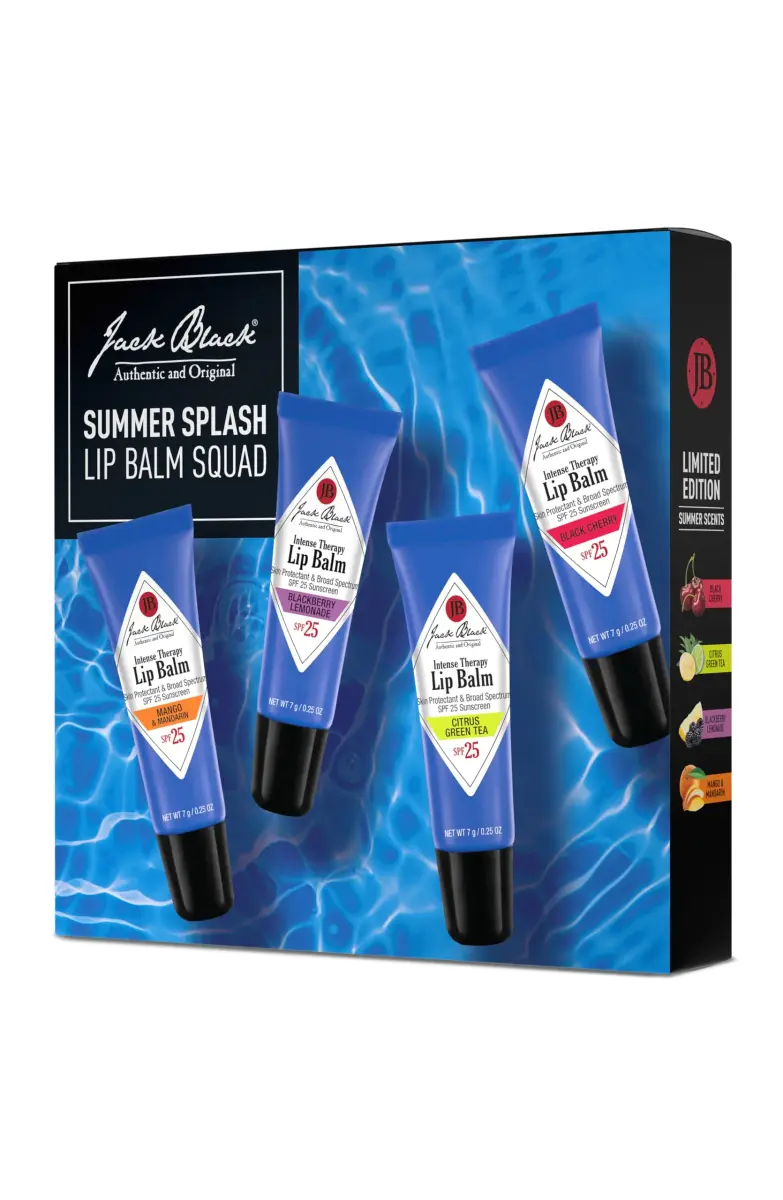 Jack Black Summer Splash Lip Balm Squad 0.25 Oz (Pack of 4) | SPF 25 Protection for Dry Lips - view 3