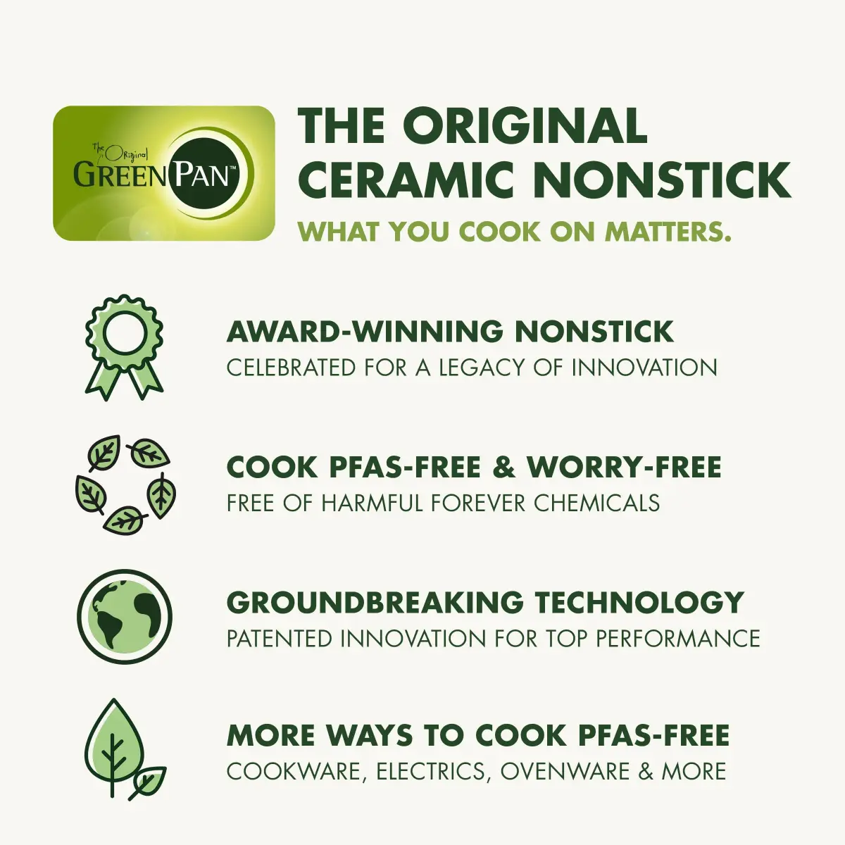 GreenPan Rio Advanced 8" Frying Pan Skillet, Ceramic Nonstick PFAS-Free, Induction Ready, Cream White | 20 cm Diameter - view 4