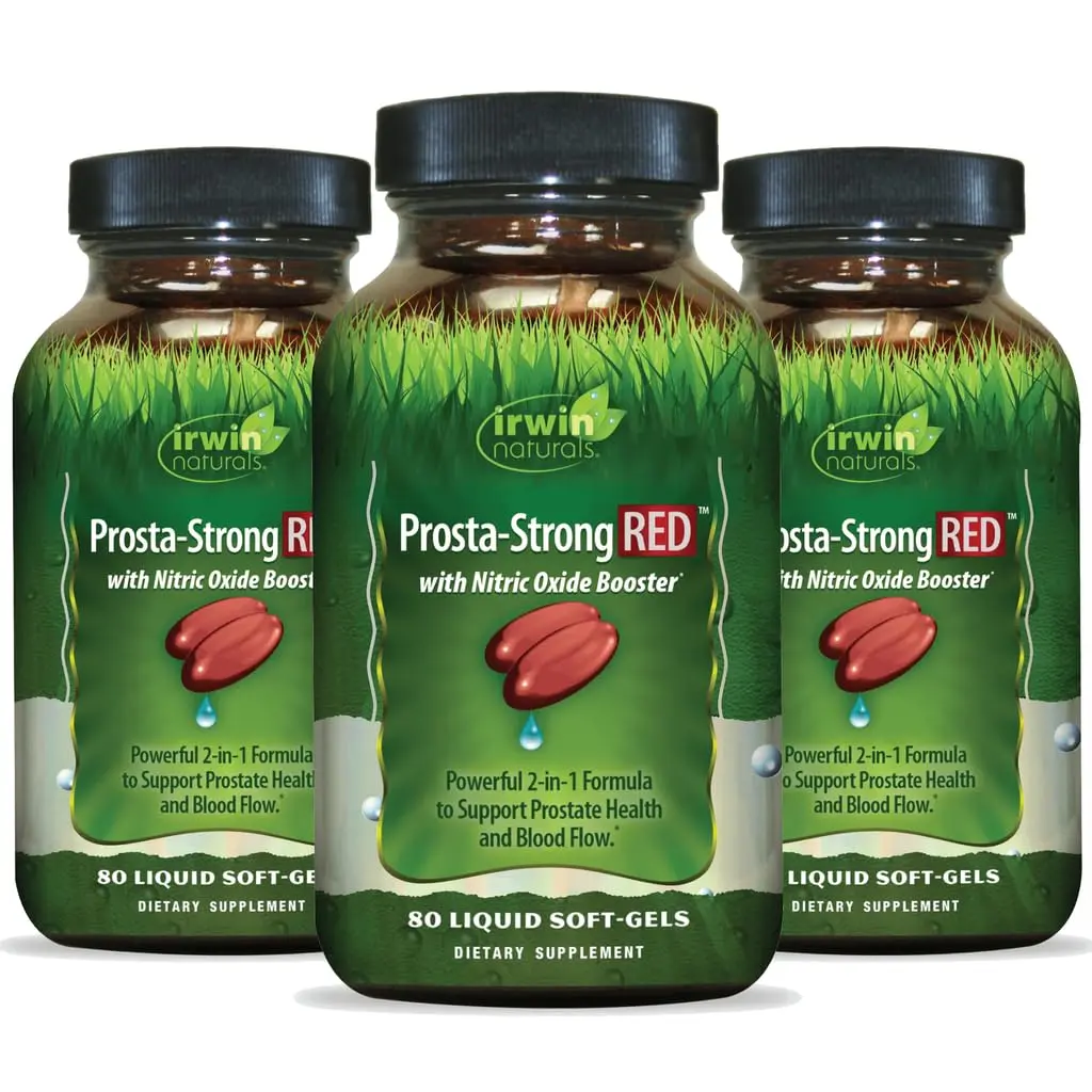 Irwin Naturals Prosta-Strong RED with Nitric Oxide Booster 80 Count | Supports Prostate & Circulation - main product image