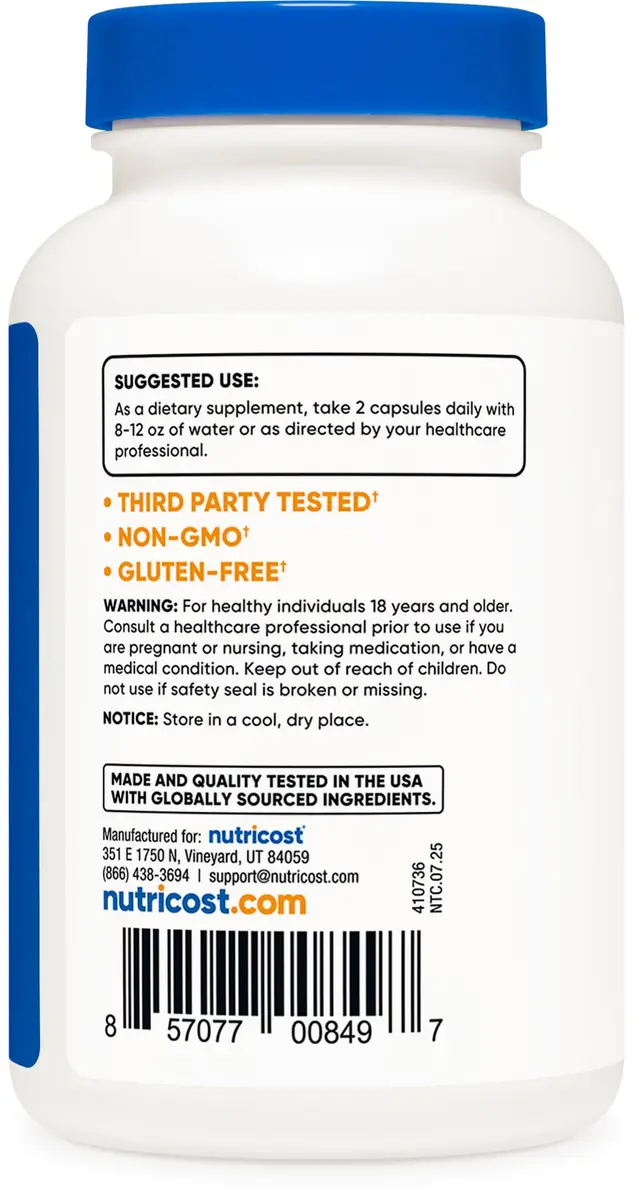 Nutricost L-Citrulline 500mg | Gluten Free, Non-GMO, 120 Capsules Pack of 3 - view 4