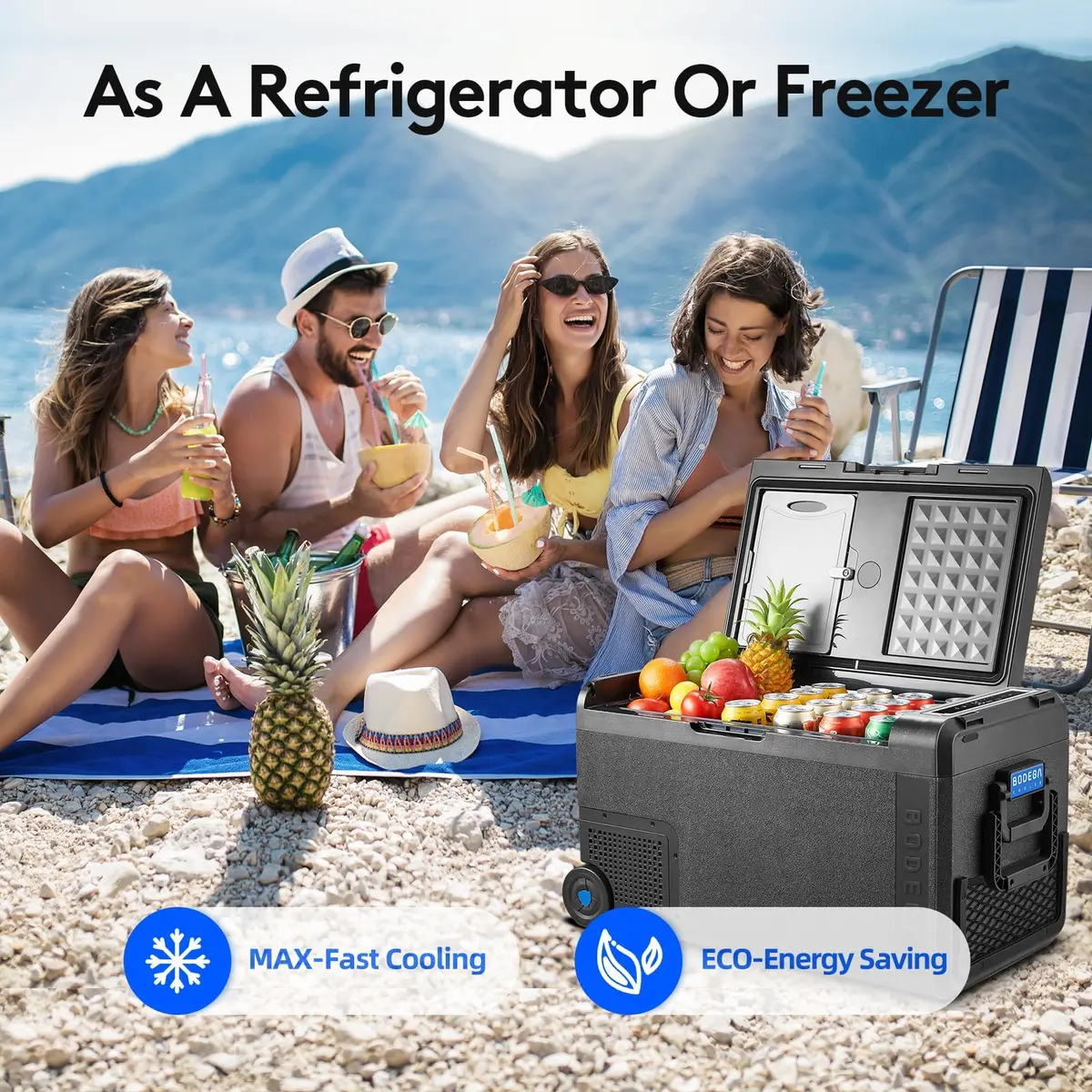 BODEGA 12V Car Refrigerator 41QT | Portable Freezer with APP Control, -4℉ to 68℉, Wheels, 38.8L - view 6