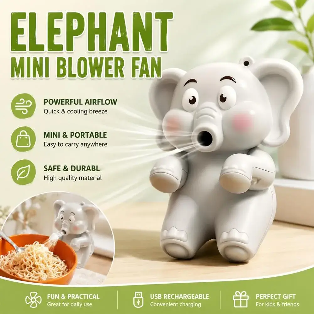 Generic Cooling Clip-On Mini Fan for Cup & Bowl, Cute Animal Food Chiller with USB-C Rechargeable Battery | 8.5cm (3.35") - view 4