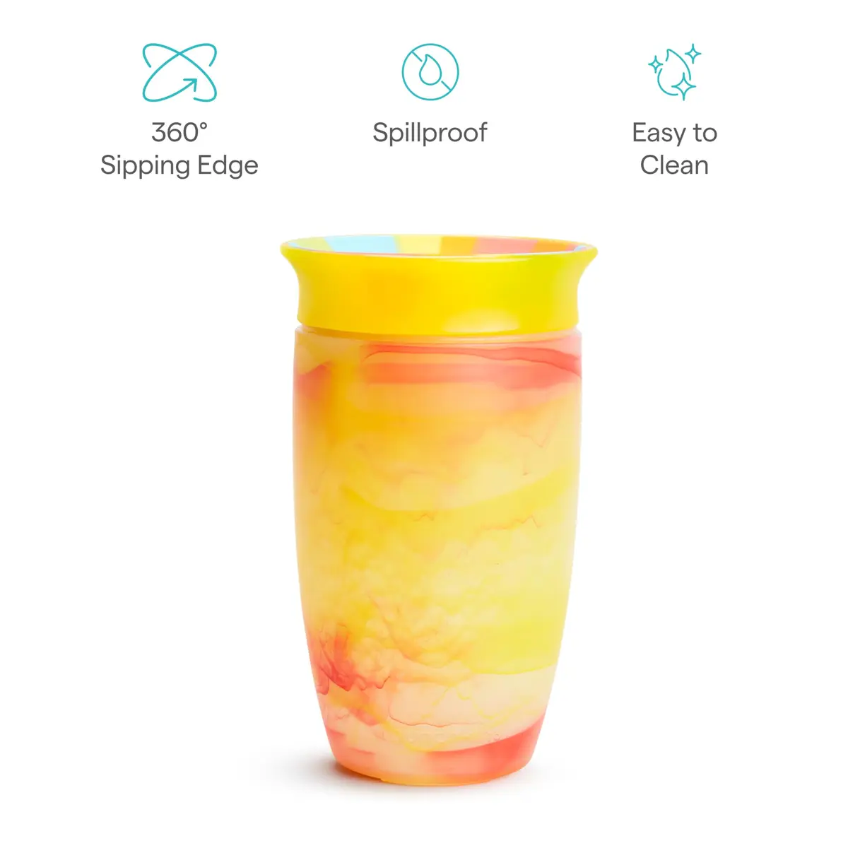 Munchkin Miracle 360 Tropical Swirl Sippy Cup 296ml (10oz) 2-Pack | Dentist-Recommended Spoutless Design - view 4