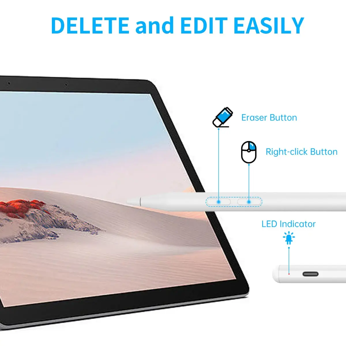 hacey MPP 2.0 Stylus Pen for HP Laptops | 4096 Pressure Sensitivity, USB-C Rechargeable - view 6