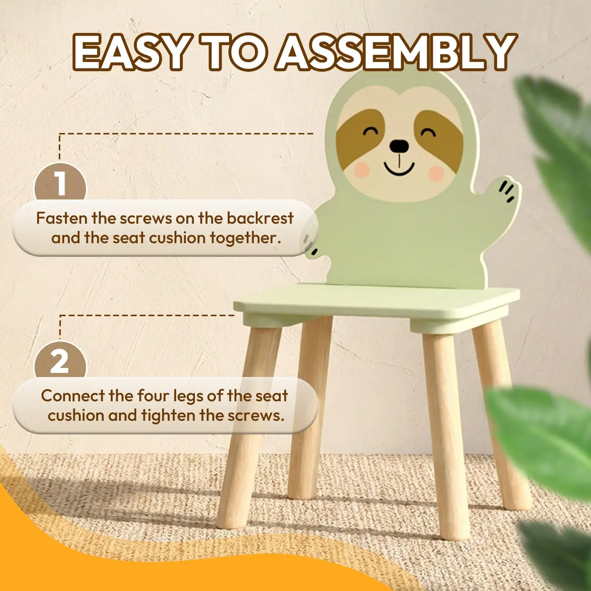 BRITEMART Kids Table and 2 Chairs | Toddler Wooden Stable Set for Ages 3-8 - view 5