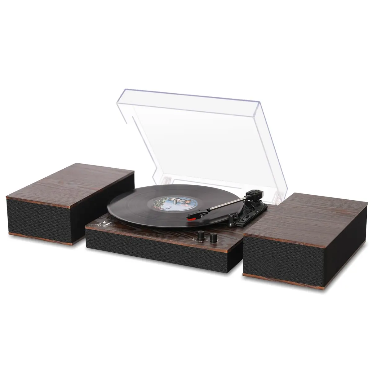 M MUSIC PUBLIC KINGDOM Bluetooth Record Player Turntable 3-Speed Belt-Drive Vinyl System with Bookshelf Speakers | Wireless & Auto-Stop - main product image