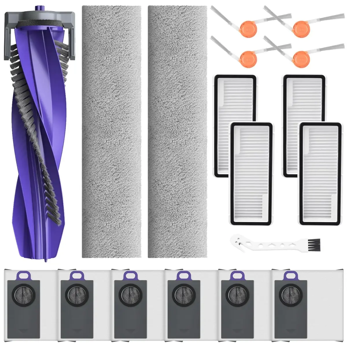 BTRSOLUS 18 Pcs Accessories Kit for NARWAL FLOW 2 Robot Vacuum | Complete Replacement Set with HEPA Filters, Dust Bags, Mops & Brushes - main product image