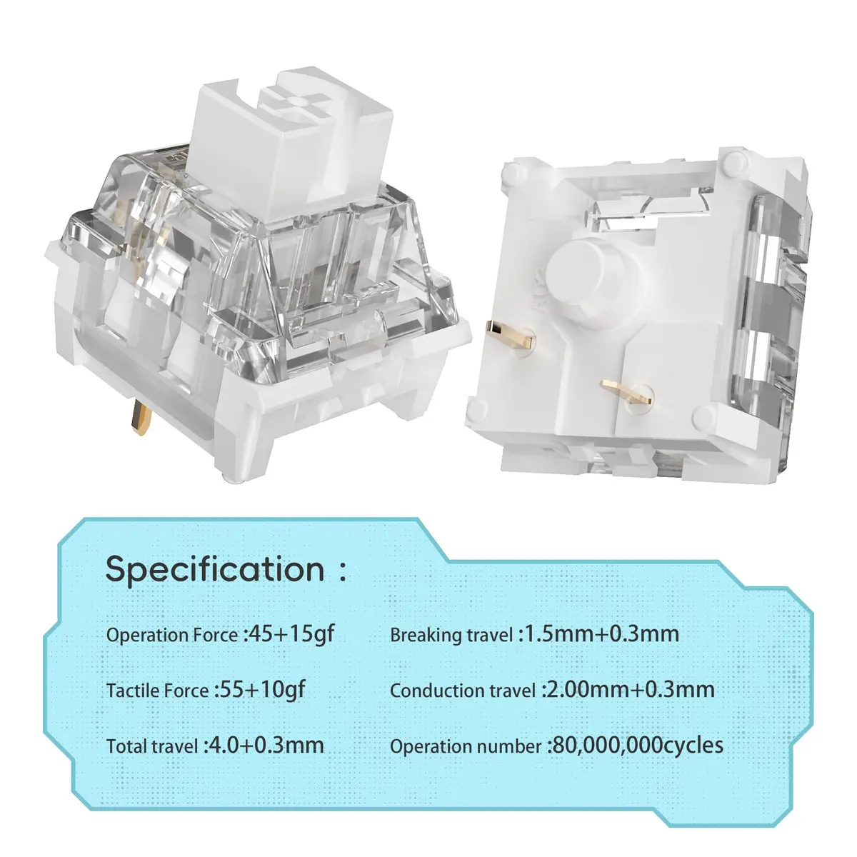 Mciepny Zhouwang 30pcs Keyboard Switches | Clicky, Durable, Compatible with Most Keycaps - view 2