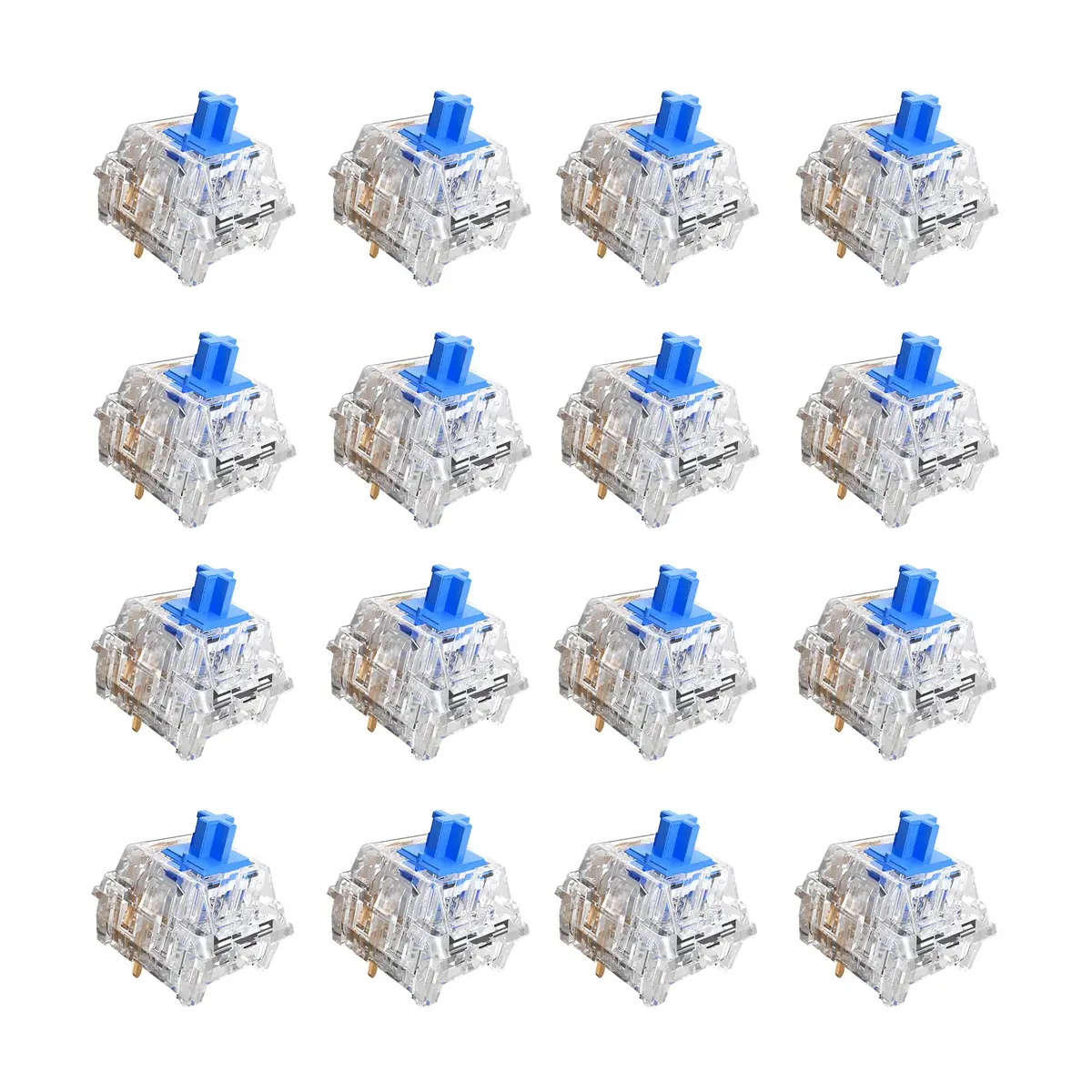 Mciepny Electronic Switch 30pcs Crystal Blue | MX-Style Clicky Keyboard Switches for Mechanical Enthusiasts - main product image