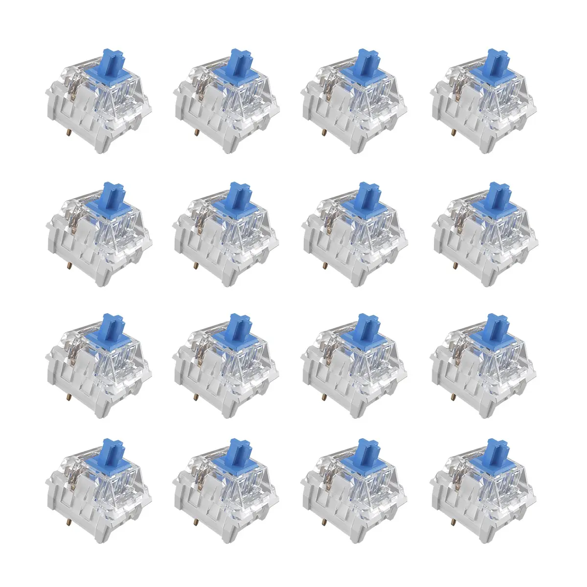 Mciepny Zhouwang 30pcs Clickers for 3D Prints Blue Clicky Keyboard Switches | 3 Pin 50gf Accurate Typing Dustproof - main product image