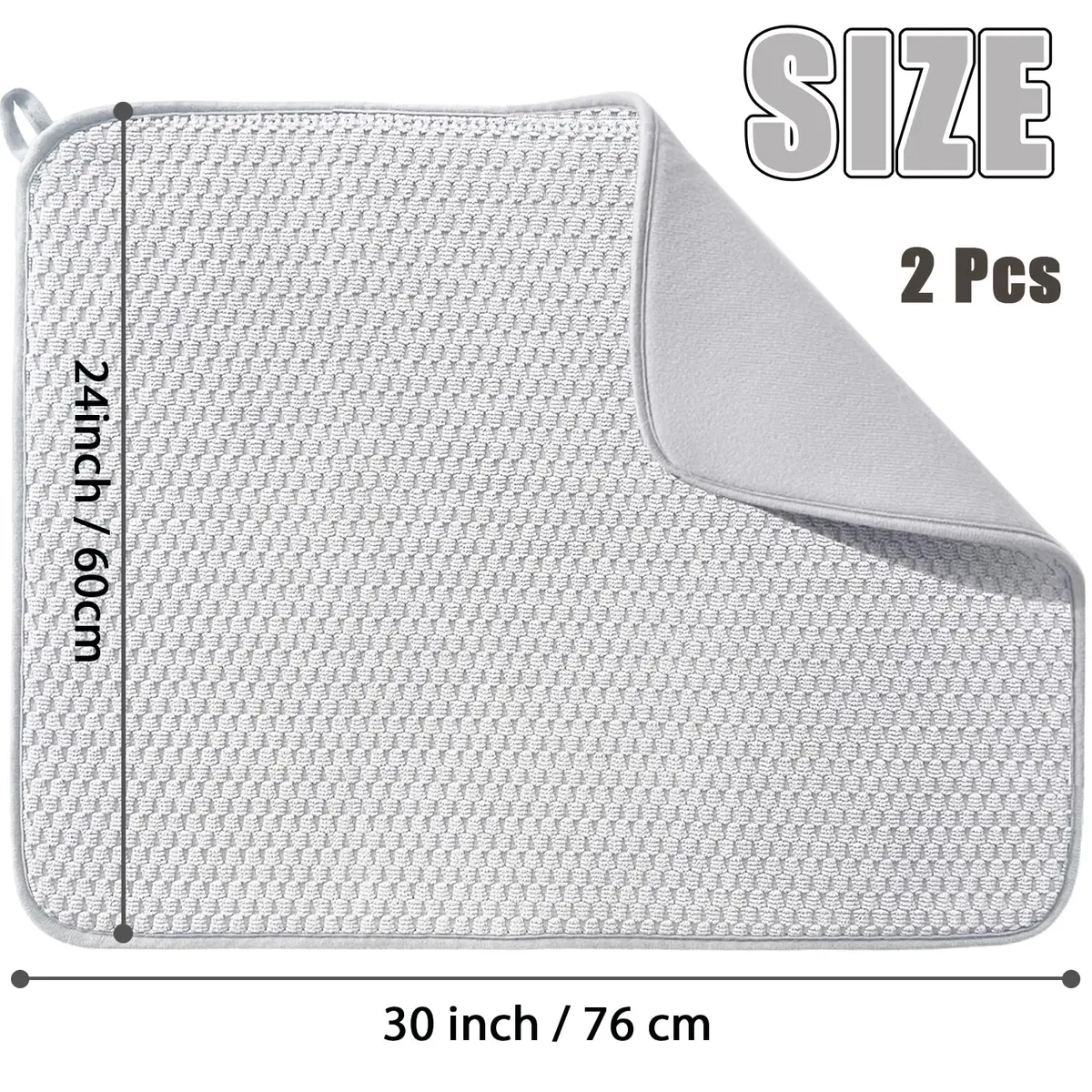 Meirrnyyu Microfiber Dish Drying Mat 30x24 inch | Large Absorbent Kitchen Pad for Countertops & Sinks - view 2